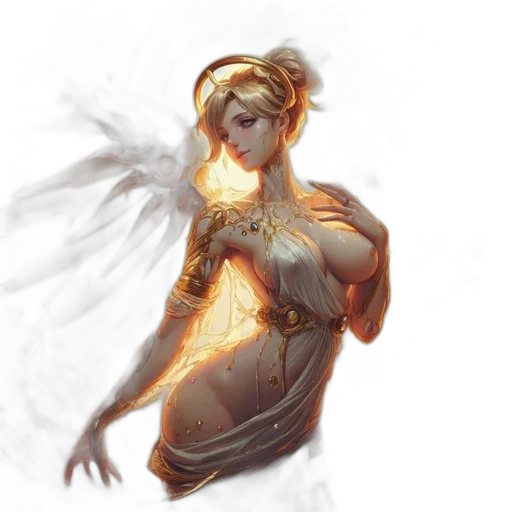 dress, staff, fantasy art, concept art transparent PNG cut-out