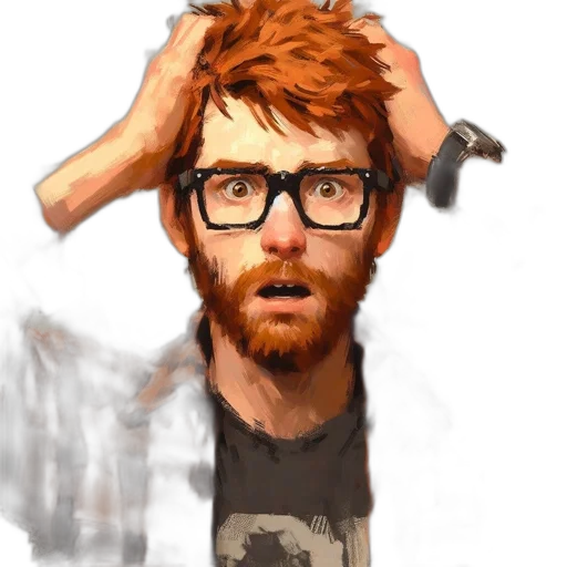 hair, staff, face, jacket transparent PNG cut-out