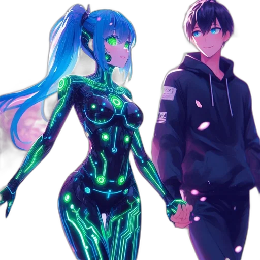 robot, cyberpunk, anime, concept art transparent PNG cut-out