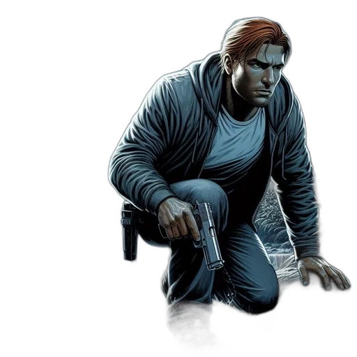 jacket, comic book art, concept art, 3d render transparent PNG cut-out