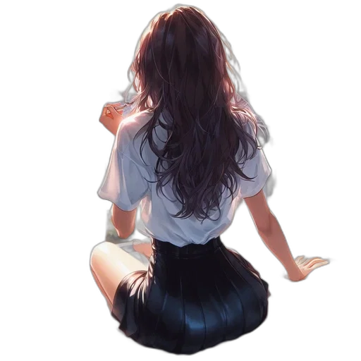 hair, dress, staff, concept art transparent PNG cut-out