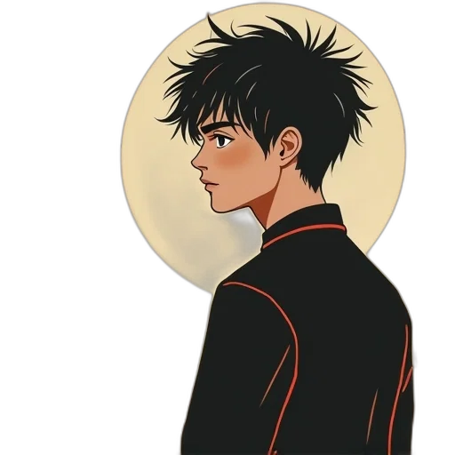 jacket, staff, anime, comic book art transparent PNG cut-out