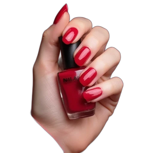 photorealistic, red, glam, polish transparent PNG cut-out