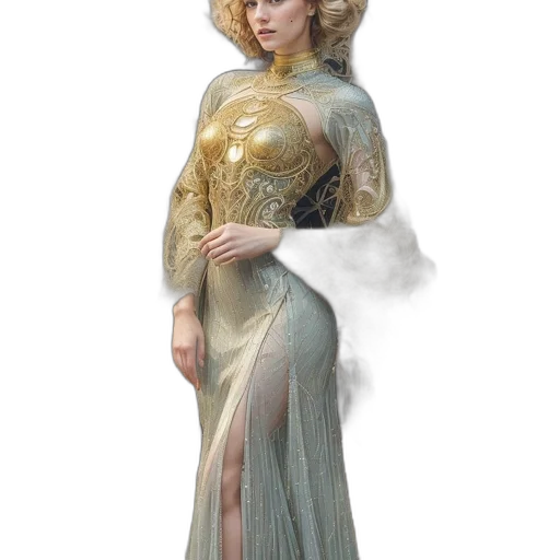 dress, staff, crown, jewelry transparent PNG cut-out