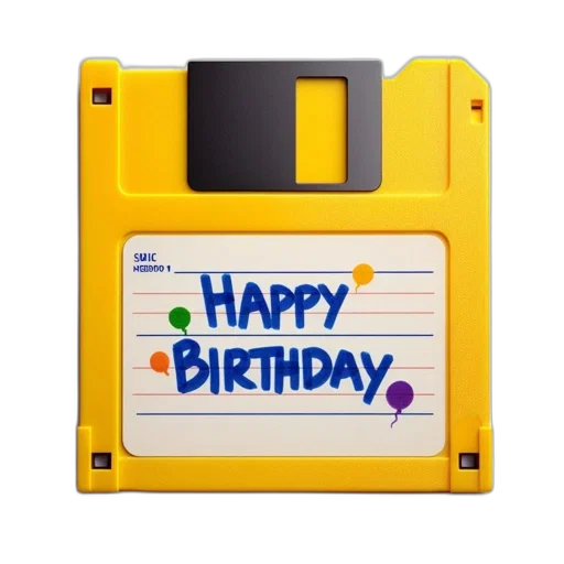 image, shows, yellow, floppy transparent PNG cut-out