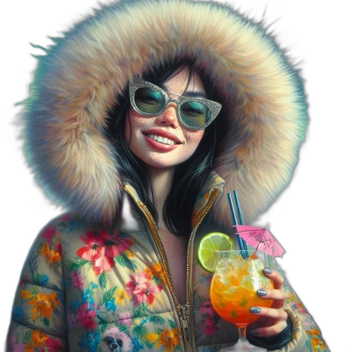 jacket, face, photorealistic, oil painting transparent PNG cut-out