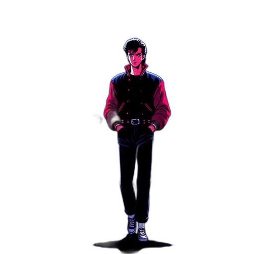 jacket, robot, staff, sword transparent PNG cut-out