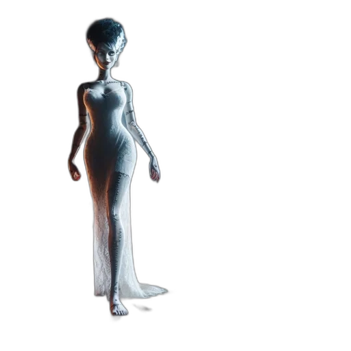 dress, robot, creature, hair transparent PNG cut-out