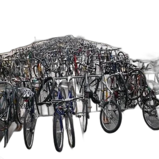 3d render, large, number, bicycles transparent PNG cut-out