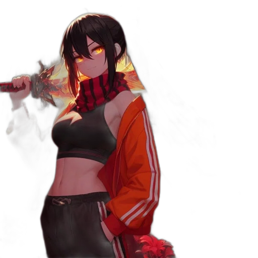 jacket, weapon, staff, sword transparent PNG cut-out