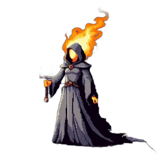 staff, jacket, weapon, pixel art transparent PNG cut-out