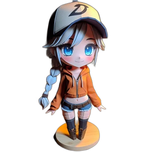 hat, staff, 3d render, anime transparent PNG cut-out