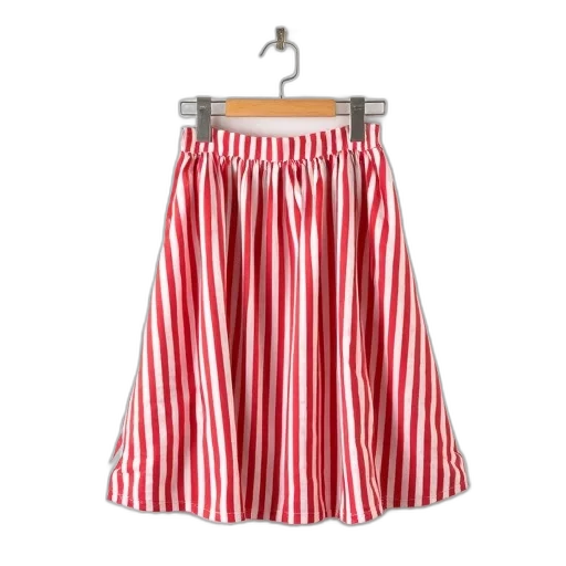 dress, red, white, striped transparent PNG cut-out