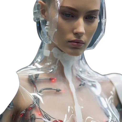 robot, cyberpunk, concept art, 3d render transparent PNG cut-out