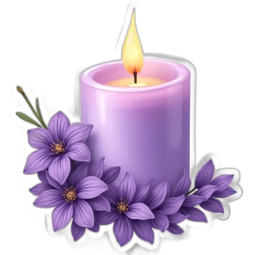 flower, photorealistic, fire, lavender transparent PNG cut-out