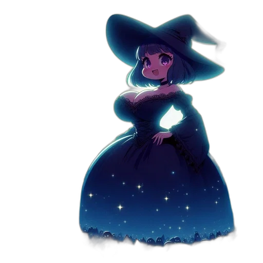 dress, hat, crown, staff transparent PNG cut-out