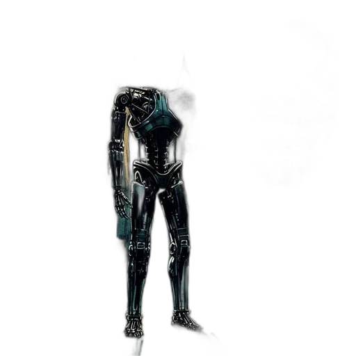 robot, weapon, staff, jacket transparent PNG cut-out