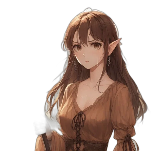 dress, staff, fantasy art, concept art transparent PNG cut-out