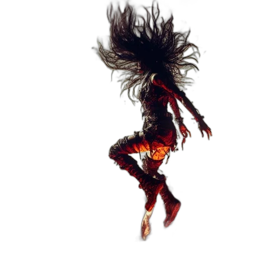 hair, mask, dress, staff transparent PNG cut-out