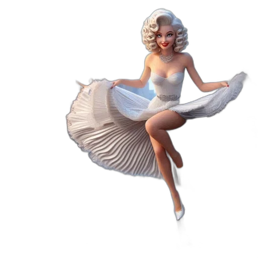 dress, concept art, 3d render, pixel art transparent PNG cut-out