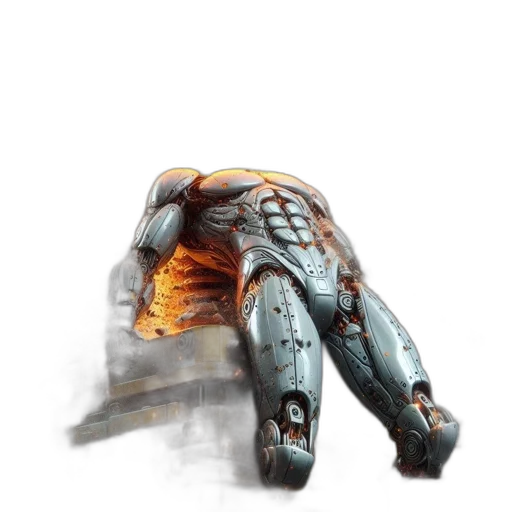 robot, jacket, creature, weapon transparent PNG cut-out