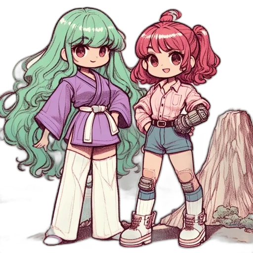 anime, vaporwave, concept art, pixel art transparent PNG cut-out
