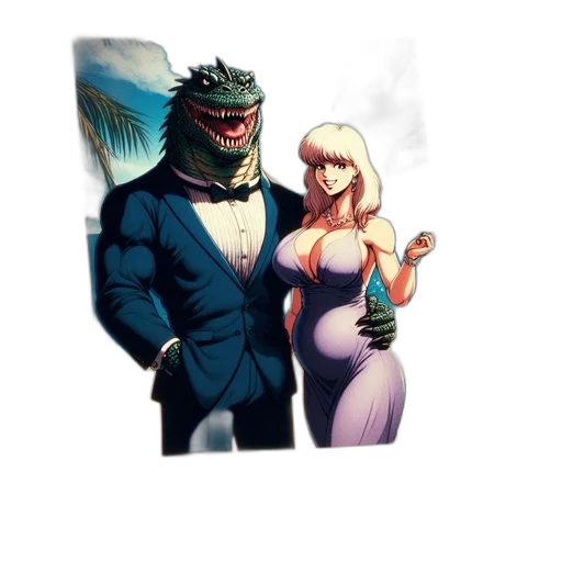 dragon, dress, creature, mask transparent PNG cut-out