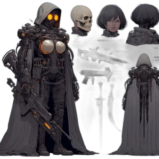 concept art, cyberpunk, 3d render, fantasy art transparent PNG cut-out