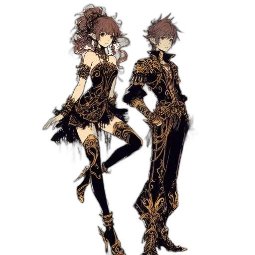 dress, crown, staff, shoes transparent PNG cut-out