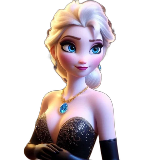 dress, jewelry, crown, staff transparent PNG cut-out