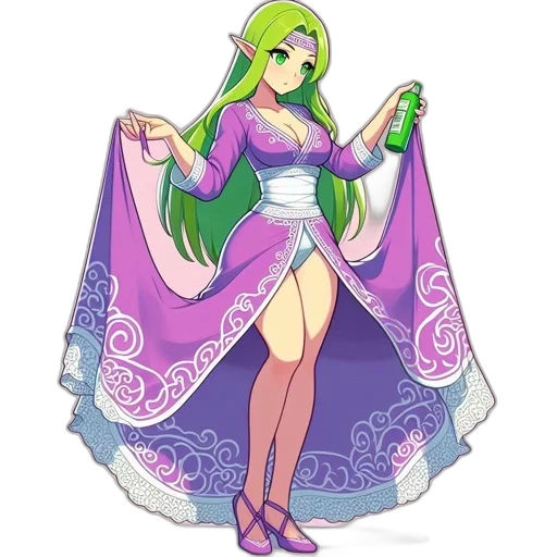 dress, staff, pixel art, fantasy art transparent PNG cut-out