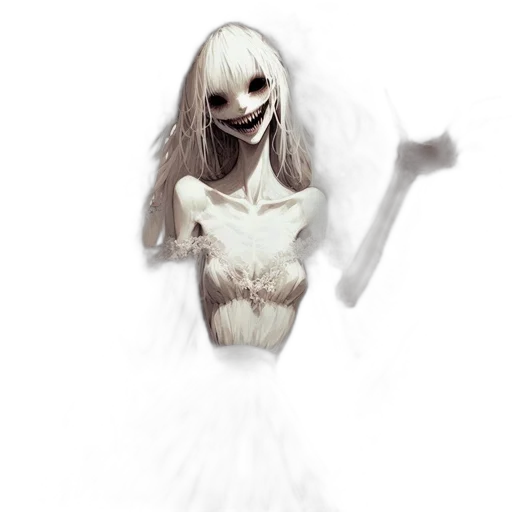 dress, creature, mask, staff transparent PNG cut-out