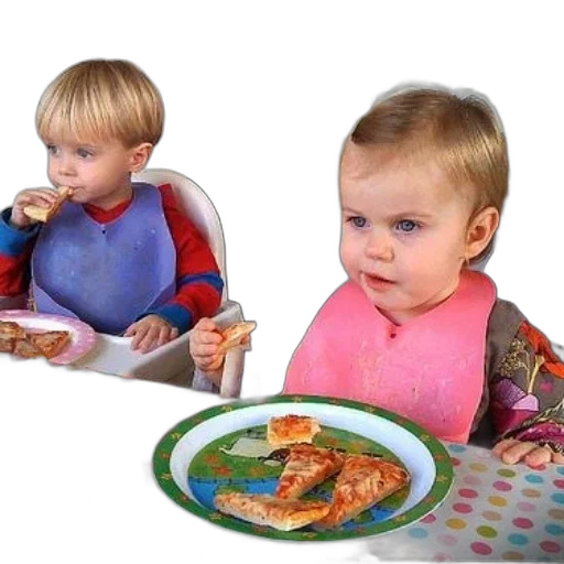 food, 3d render, two, children transparent PNG cut-out
