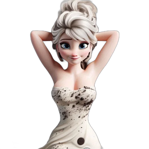 dress, 3d render, cartoon, concept art transparent PNG cut-out