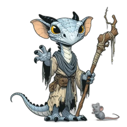 dragon, staff, concept art, fantasy art transparent PNG cut-out