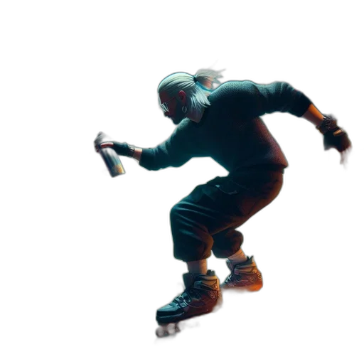 robot, creature, jacket, weapon transparent PNG cut-out