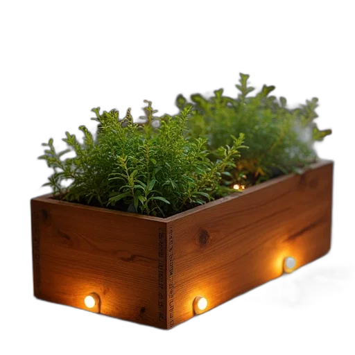 furniture, 3d render, wooden, planter transparent PNG cut-out