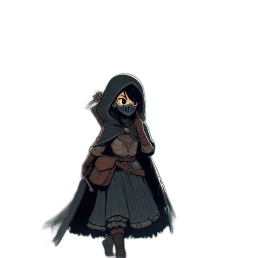 staff, jacket, mask, weapon transparent PNG cut-out