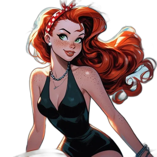 dress, jewelry, comic book art, cartoon transparent PNG cut-out