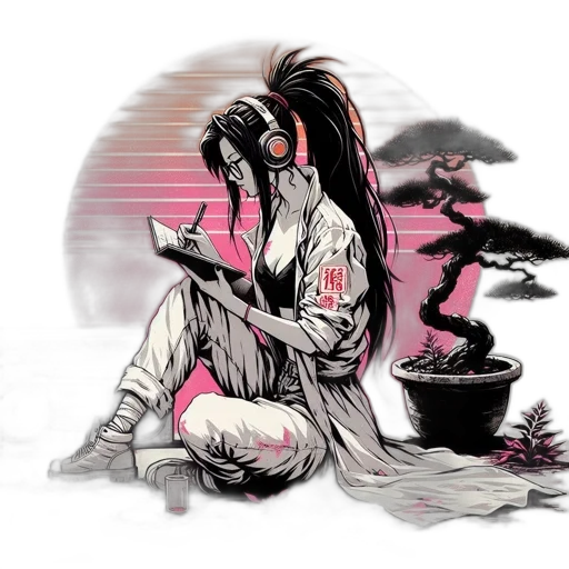 concept art, comic book art, fantasy art, cyberpunk transparent PNG cut-out