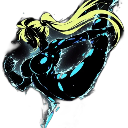 hair, dragon, staff, weapon transparent PNG cut-out