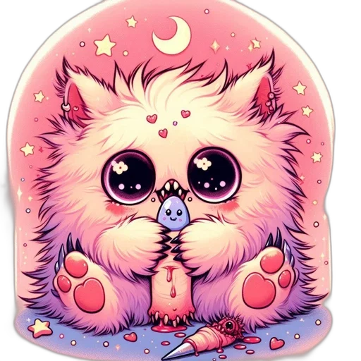 creature, concept art, pixel art, watercolor transparent PNG cut-out