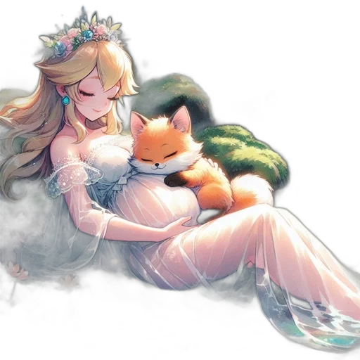 crown, dress, watercolor, concept art transparent PNG cut-out