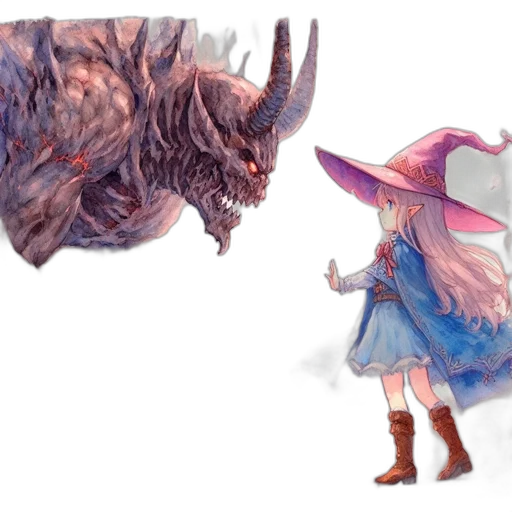 dragon, creature, dress, hat transparent PNG cut-out