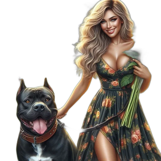 dress, animal, photorealistic, fantasy art transparent PNG cut-out