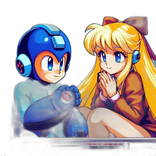 robot, pixel art, anime, concept art transparent PNG cut-out