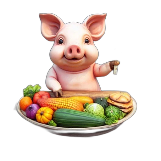 food, animal, 3d render, photorealistic transparent PNG cut-out