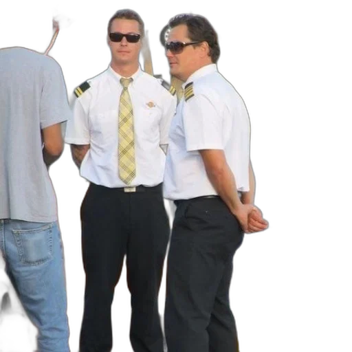 staff, two, pilots, uniform transparent PNG cut-out