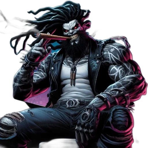 cyberpunk, comic book art, concept art, dark transparent PNG cut-out
