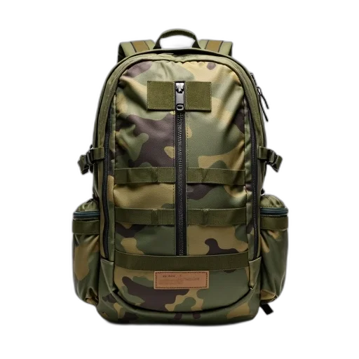 jacket, 3d render, military-style, backpack transparent PNG cut-out